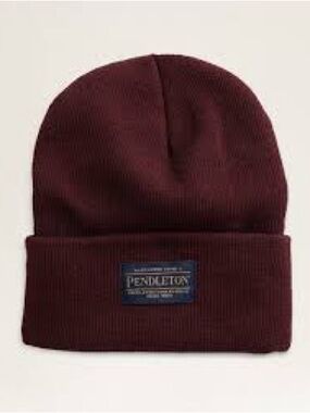 Pendleton Red Ribbed Cuffed Beanie